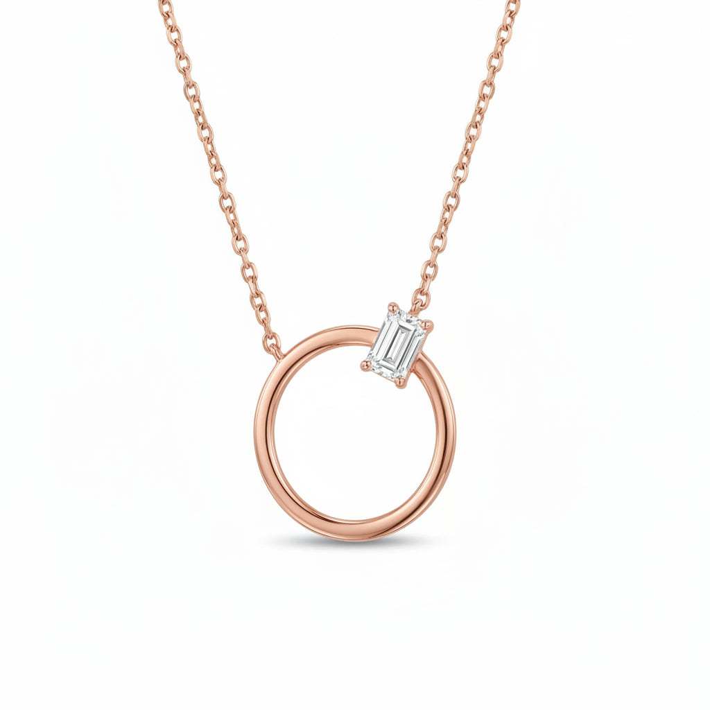 Gold Offset Circle Pendant