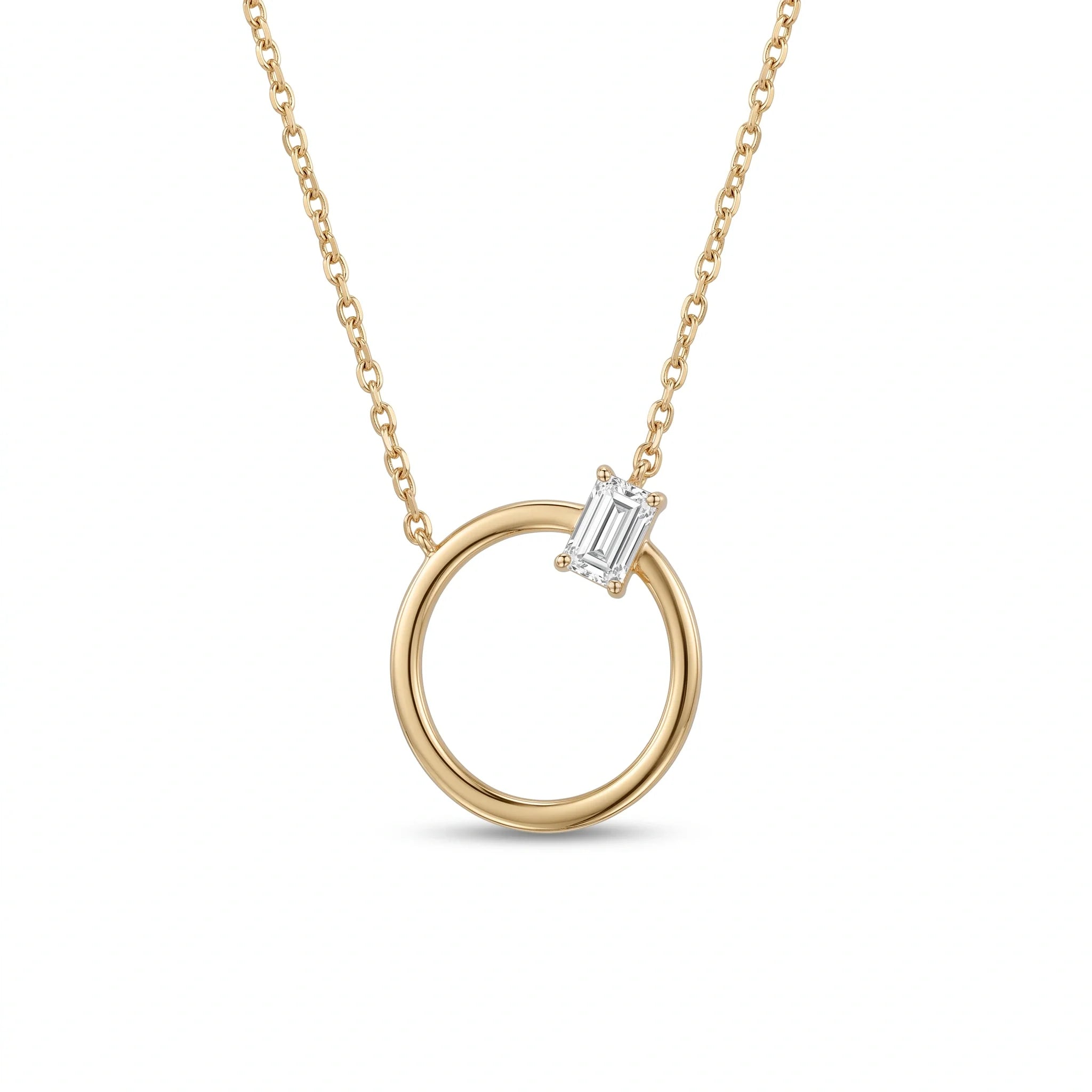 Gold Offset Circle Pendant