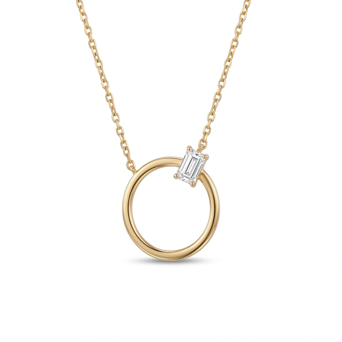 Gold Offset Circle Pendant