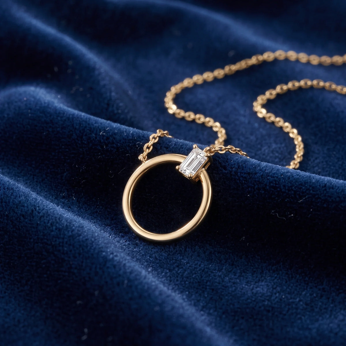 Gold Offset Circle Pendant