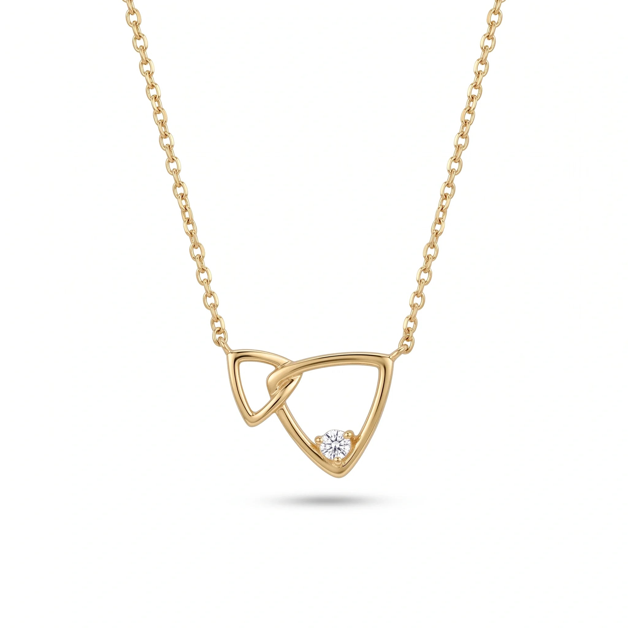 Gold Interlocked Triangle Pendant