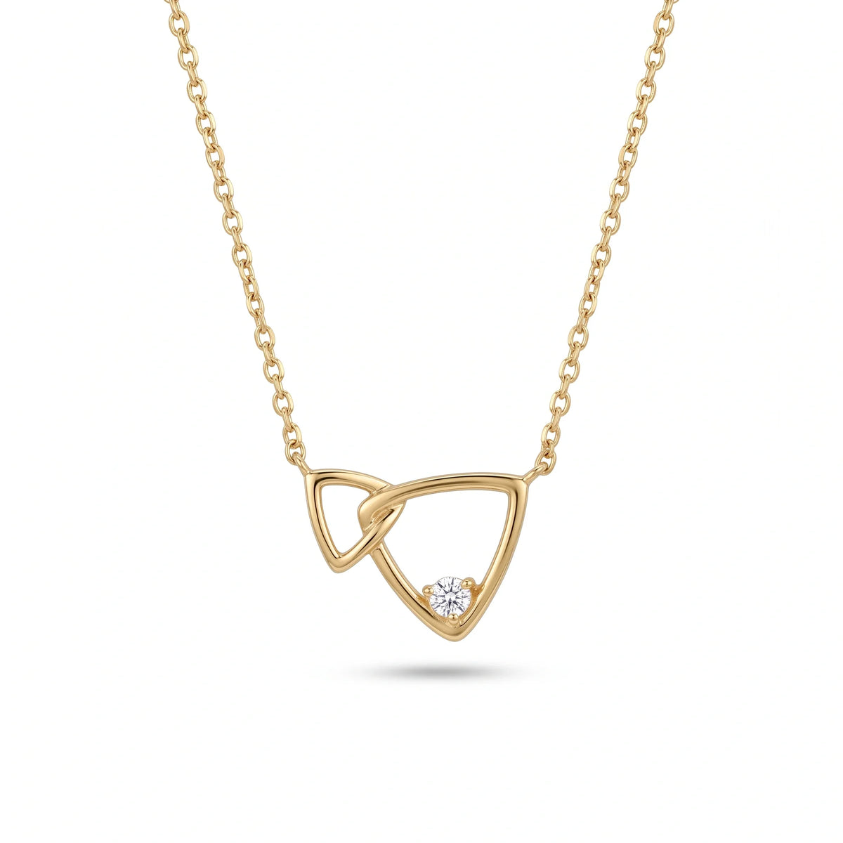 Gold Interlocked Triangle Pendant