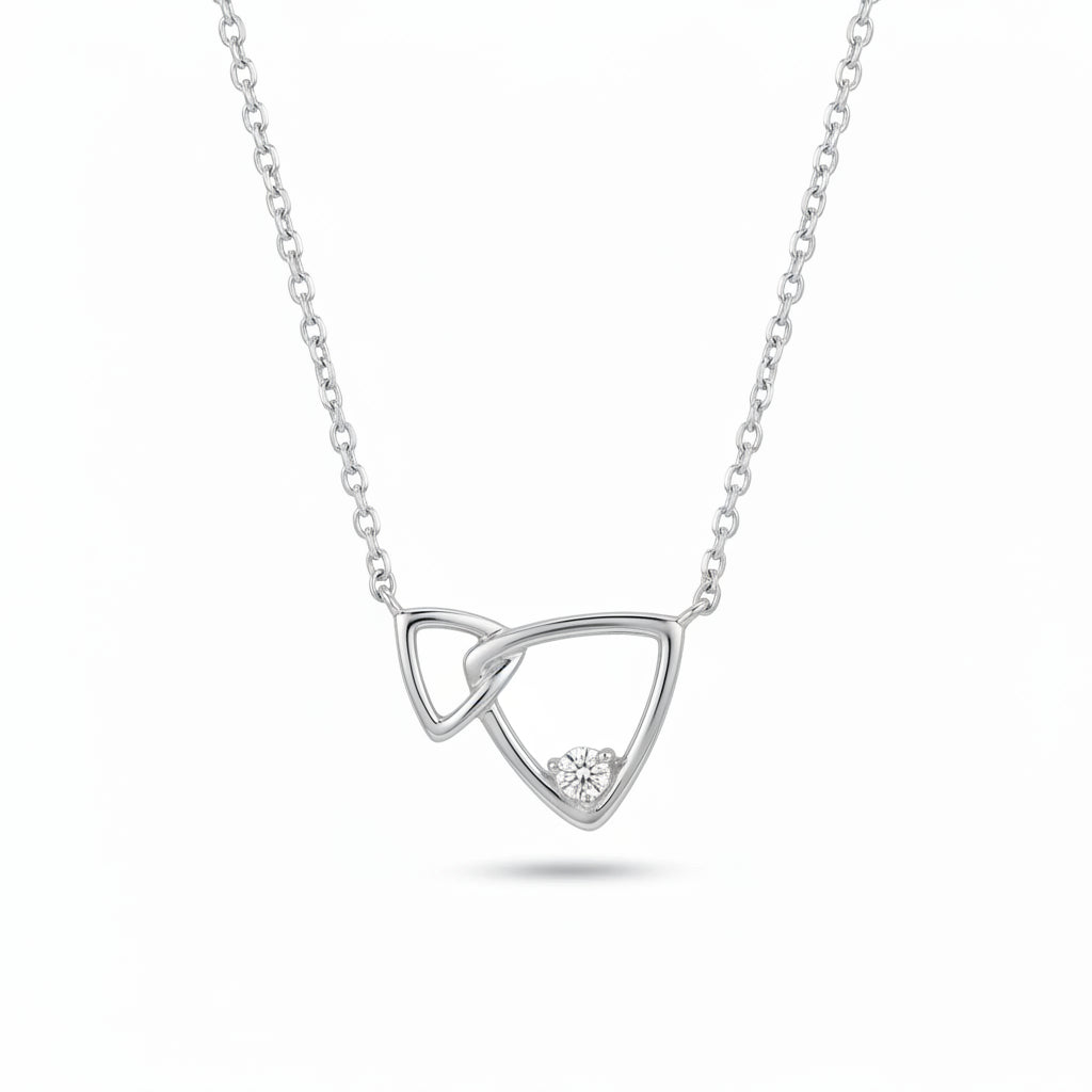 Gold Interlocked Triangle Pendant