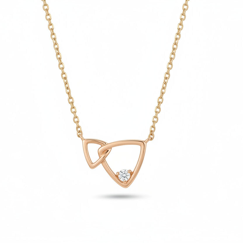 Gold Interlocked Triangle Pendant