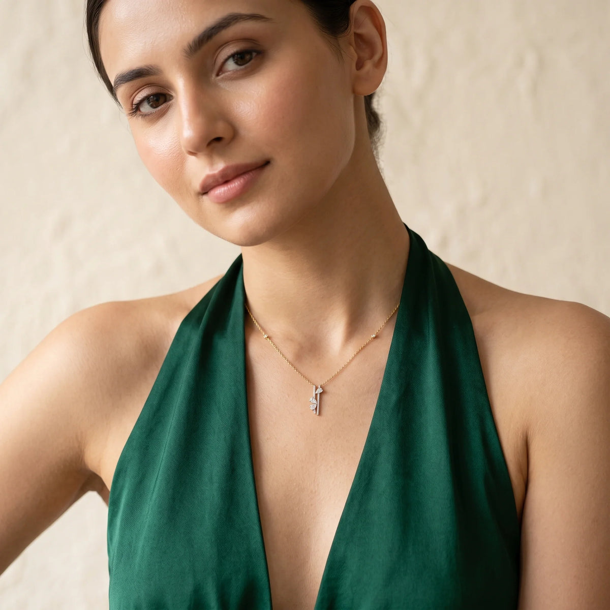Gold Asymmetry Leaf Pendant
