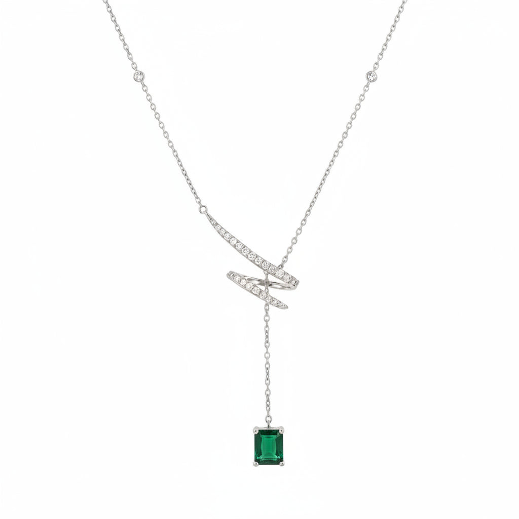 Gold Emerald Drop Pendant