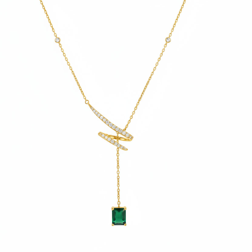 Gold Emerald Drop Pendant