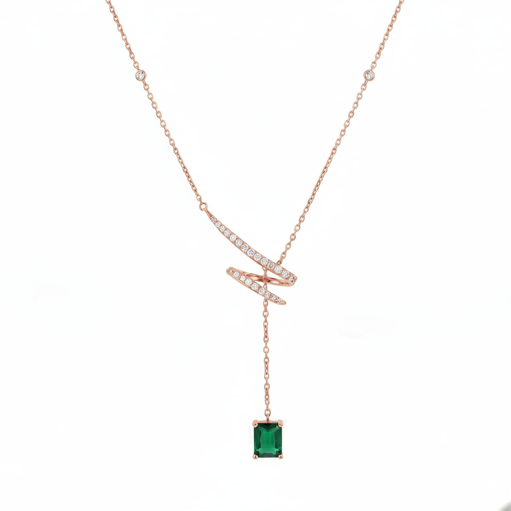 Gold Emerald Drop Pendant