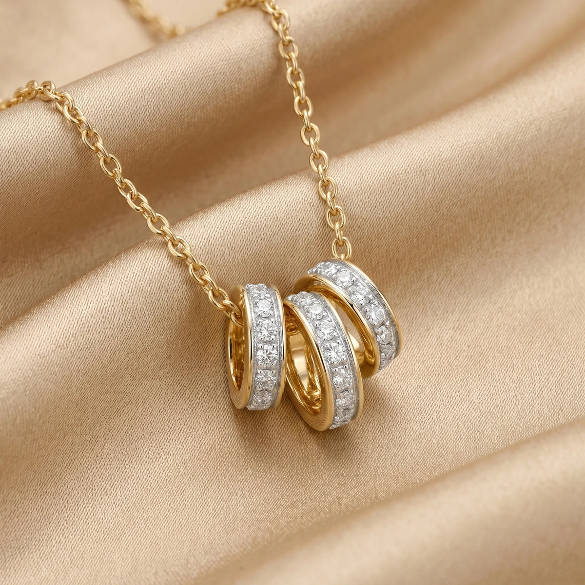 Gold Triple Loop Pendant