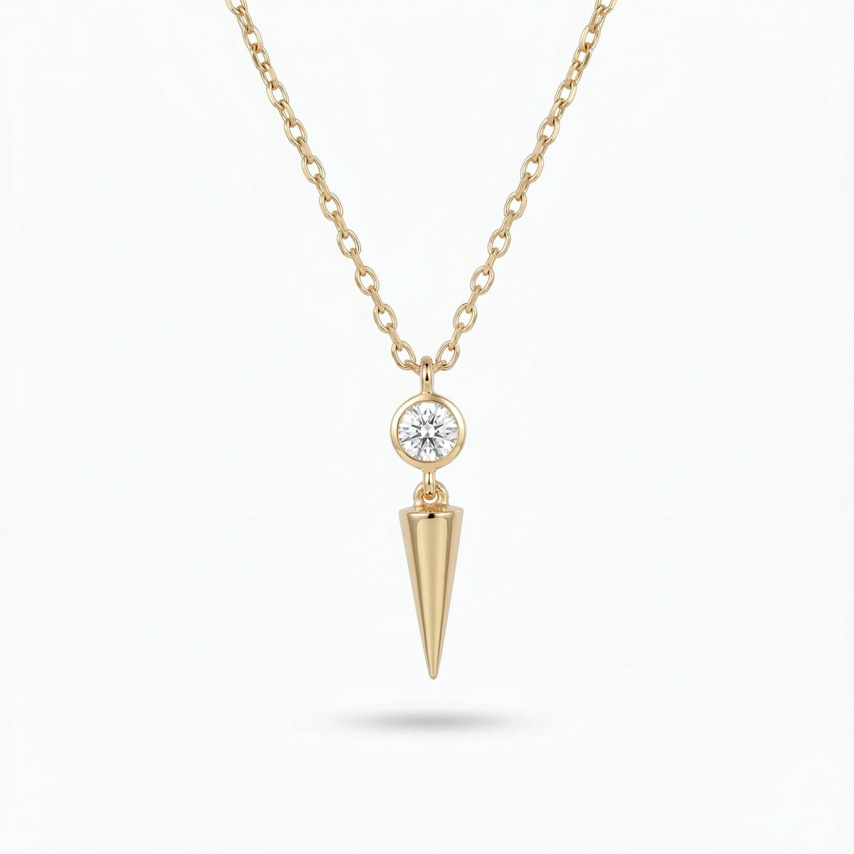 Gold Solitaire Spike Pendant