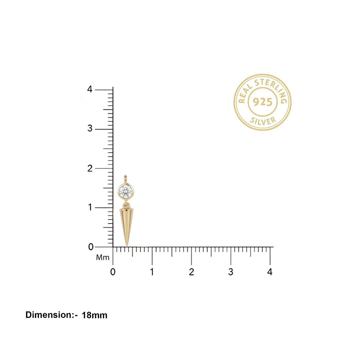 Gold Solitaire Spike Pendant