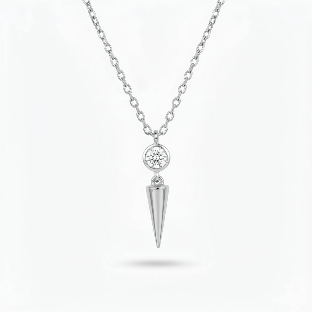 Gold Solitaire Spike Pendant