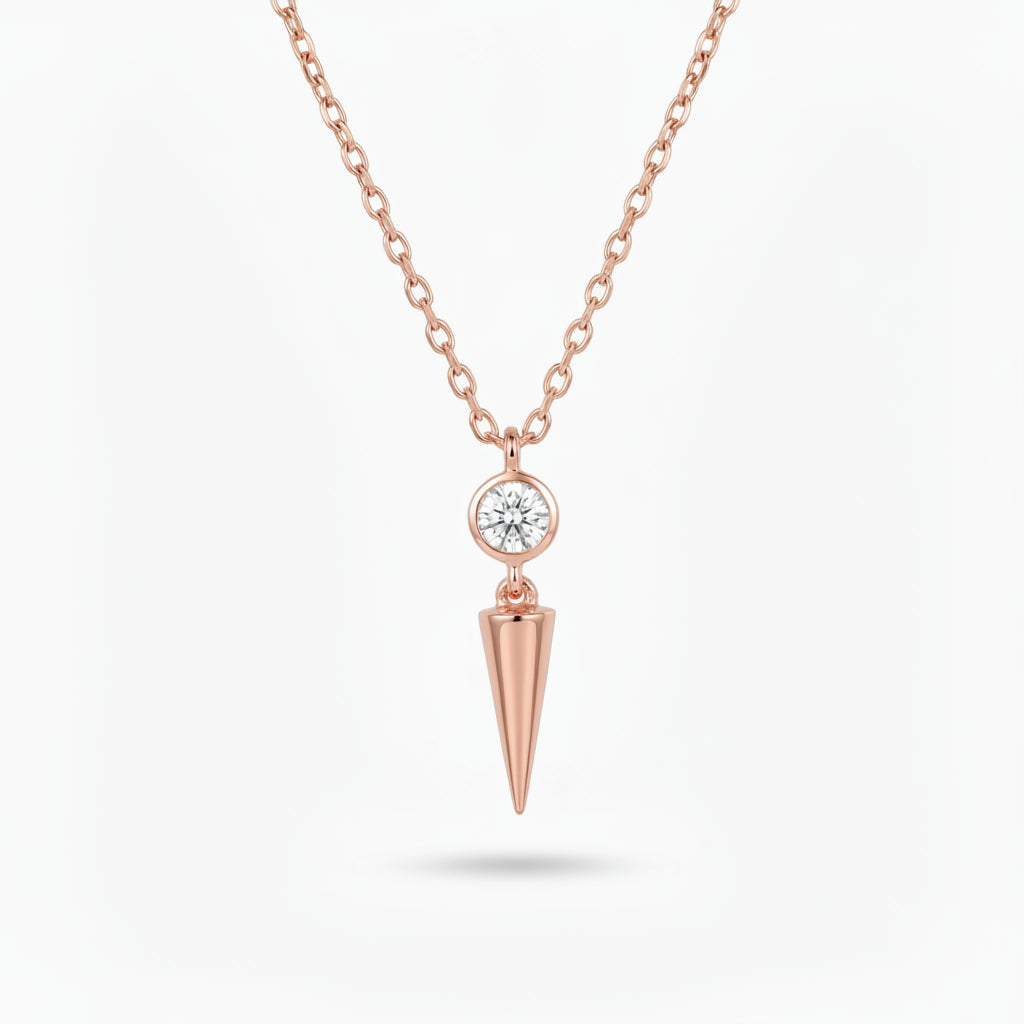 Gold Solitaire Spike Pendant
