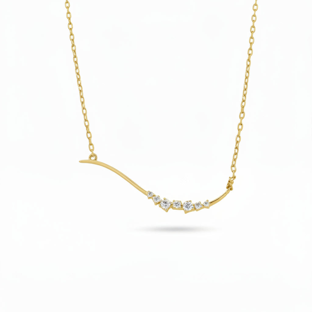 Gold Wave Curve Pendant