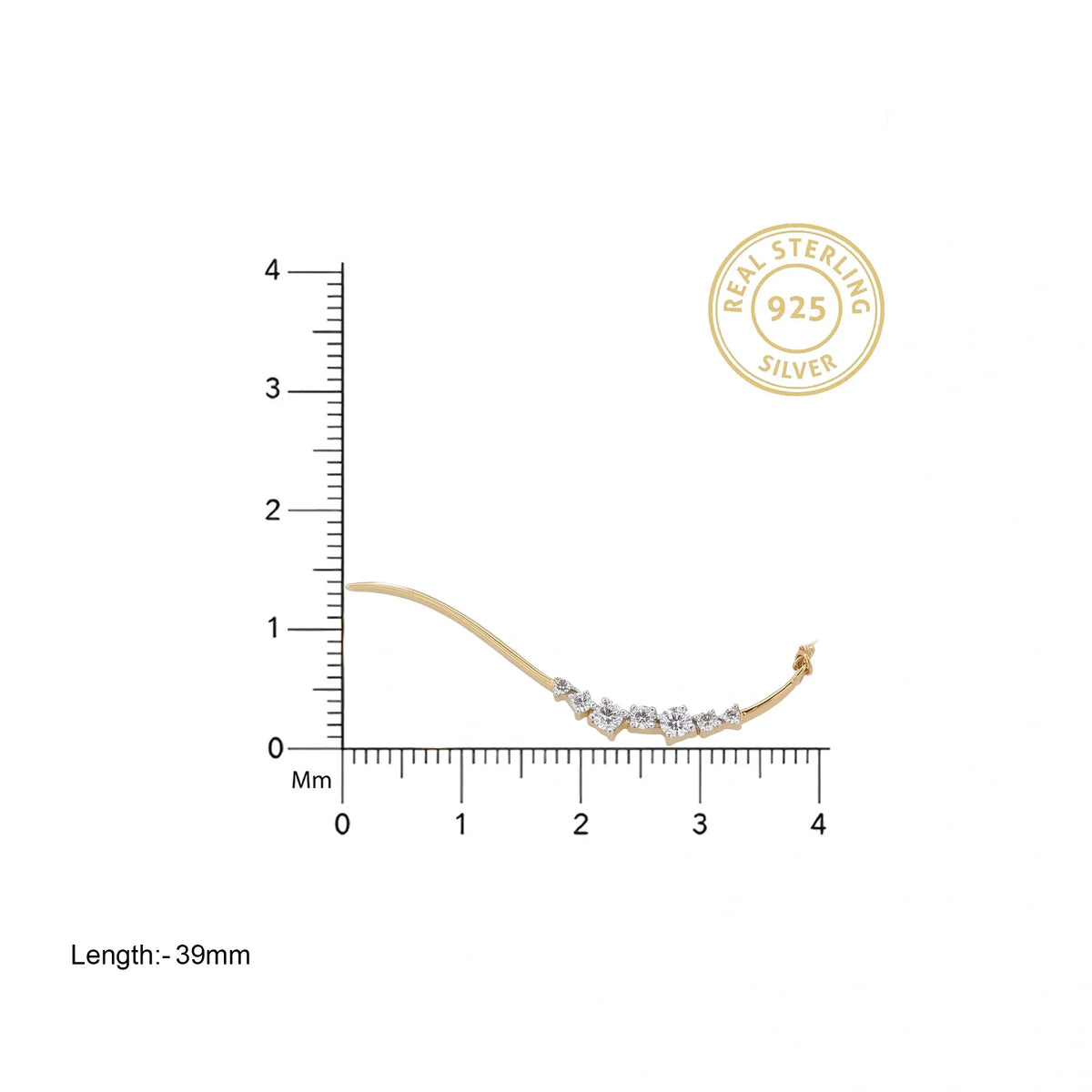 Gold Wave Curve Pendant