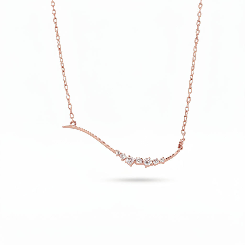 Gold Wave Curve Pendant