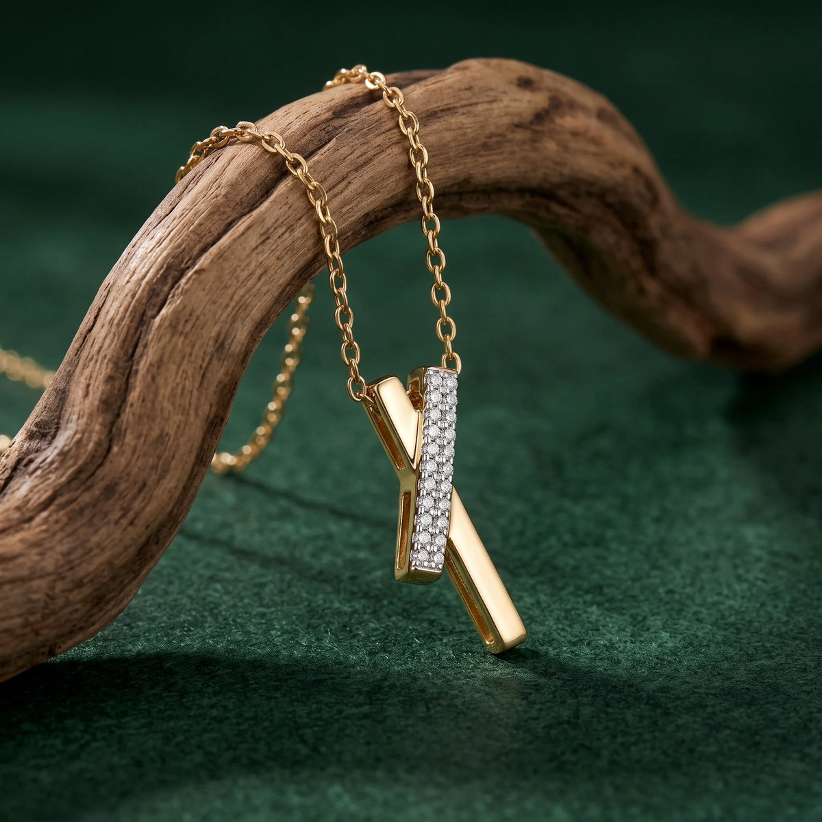 Gold Crossline Pendant