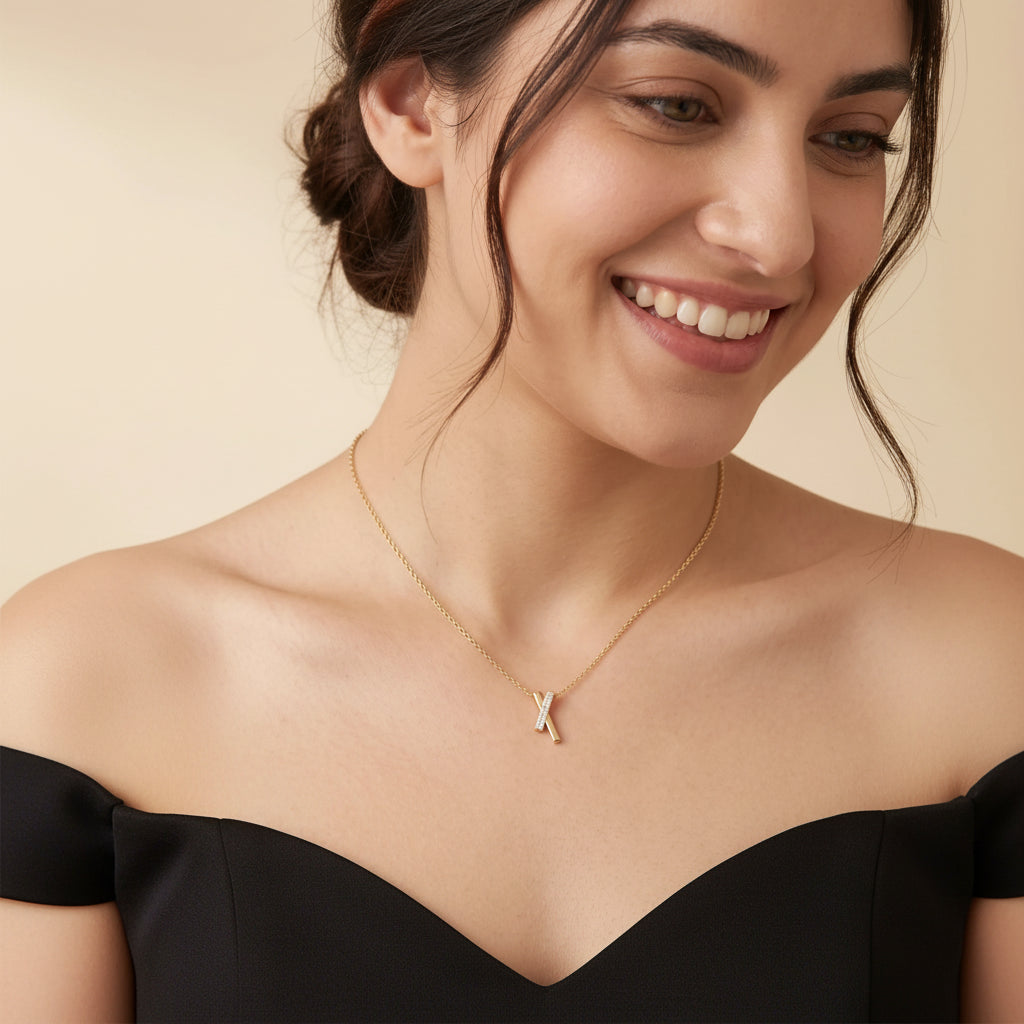 Gold Crossline Pendant