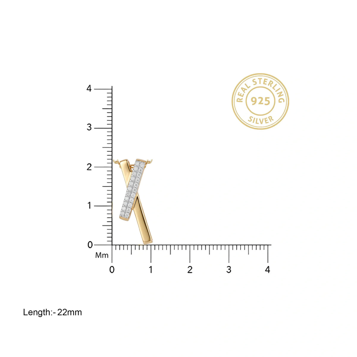 Gold Crossline Pendant