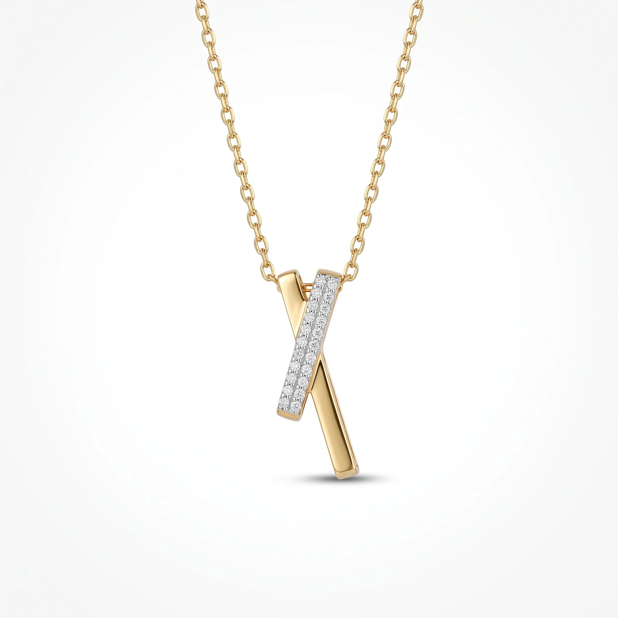 Gold Crossline Pendant