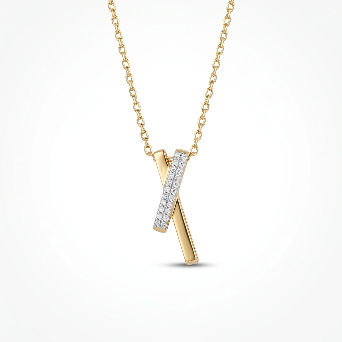 Gold Crossline Pendant