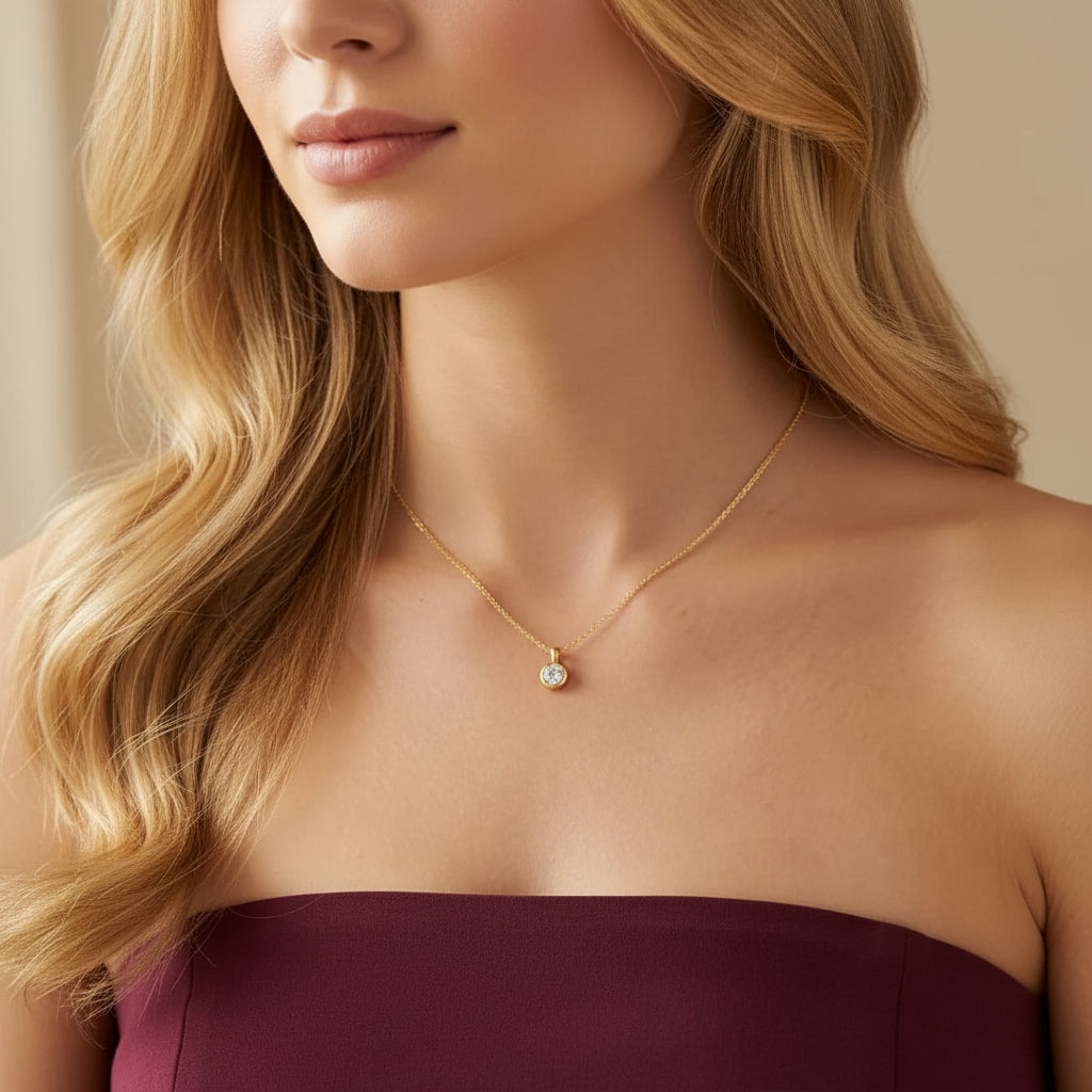 Round Solitaire Bezelle Pendant