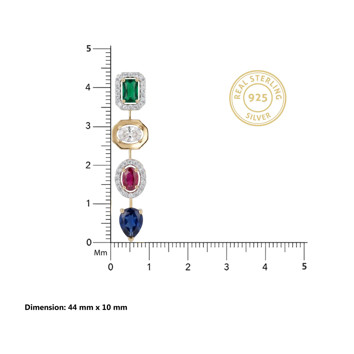 Gold Mosaic Drop Pendant
