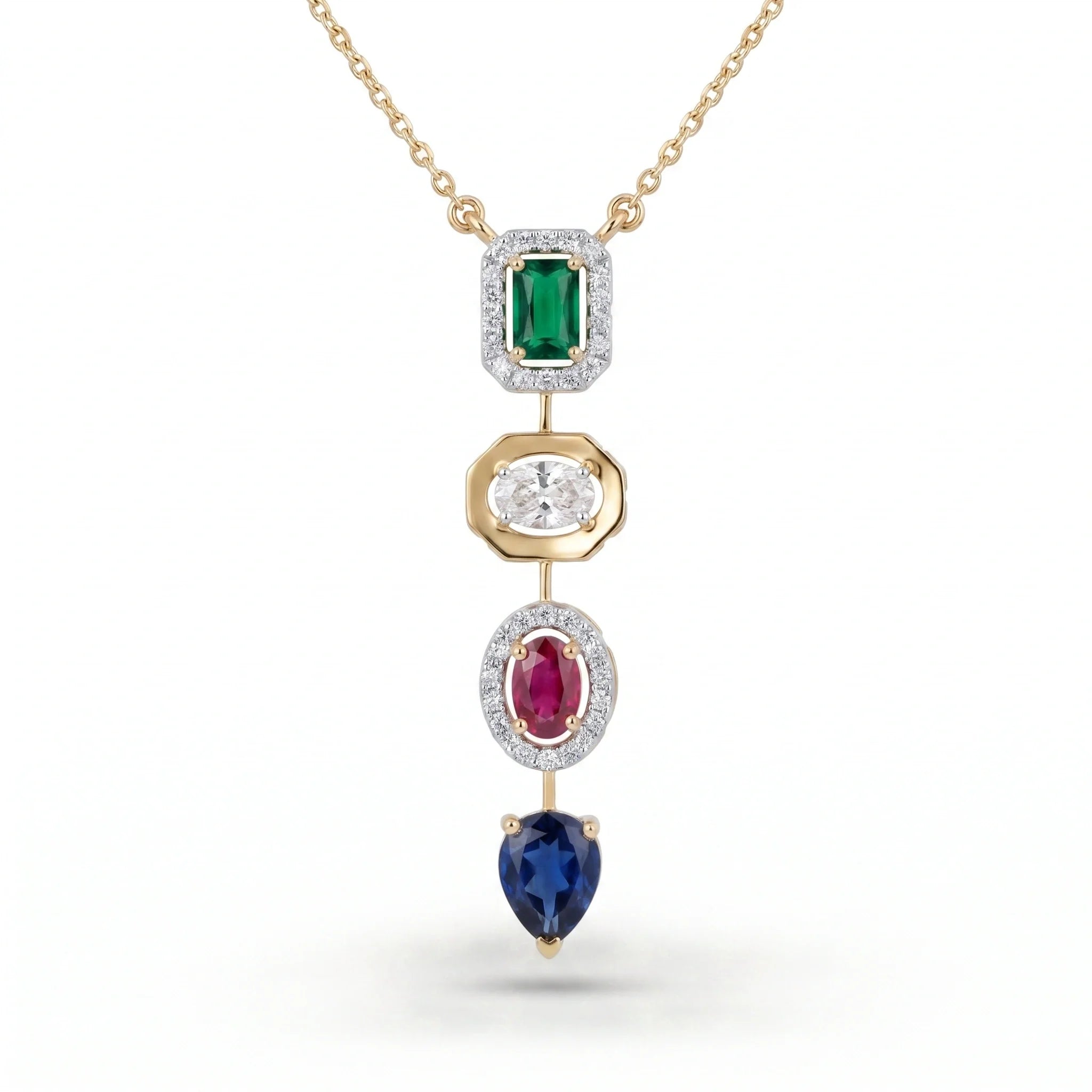 Gold Mosaic Drop Pendant