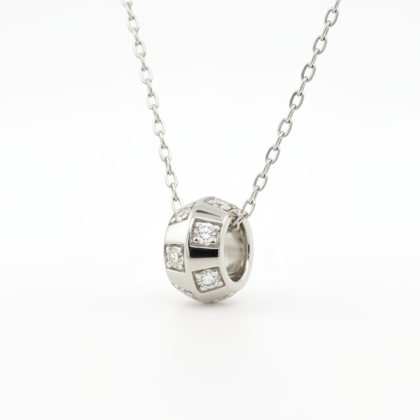 Gold Crystal Barrel Pendant