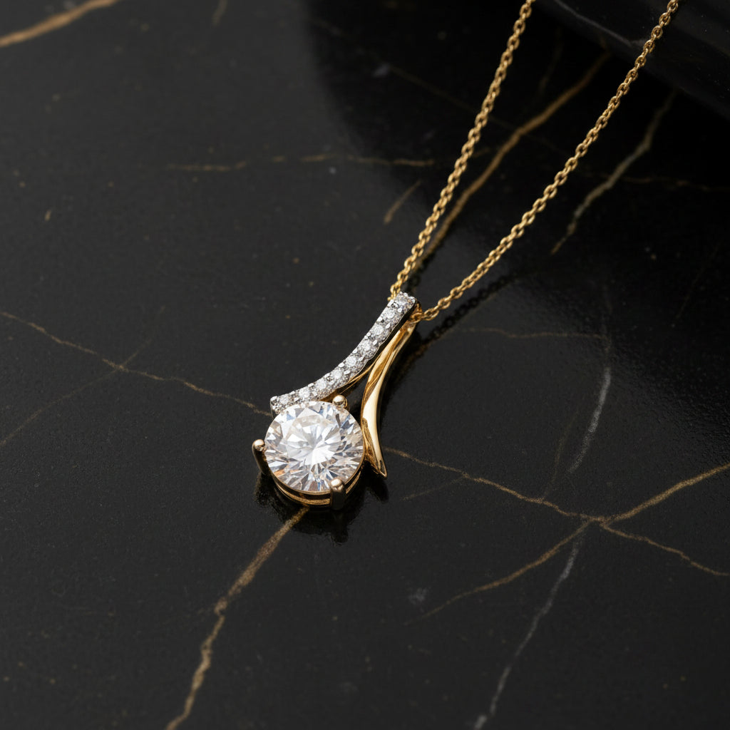 Celeste Twist Solitaire Pendant