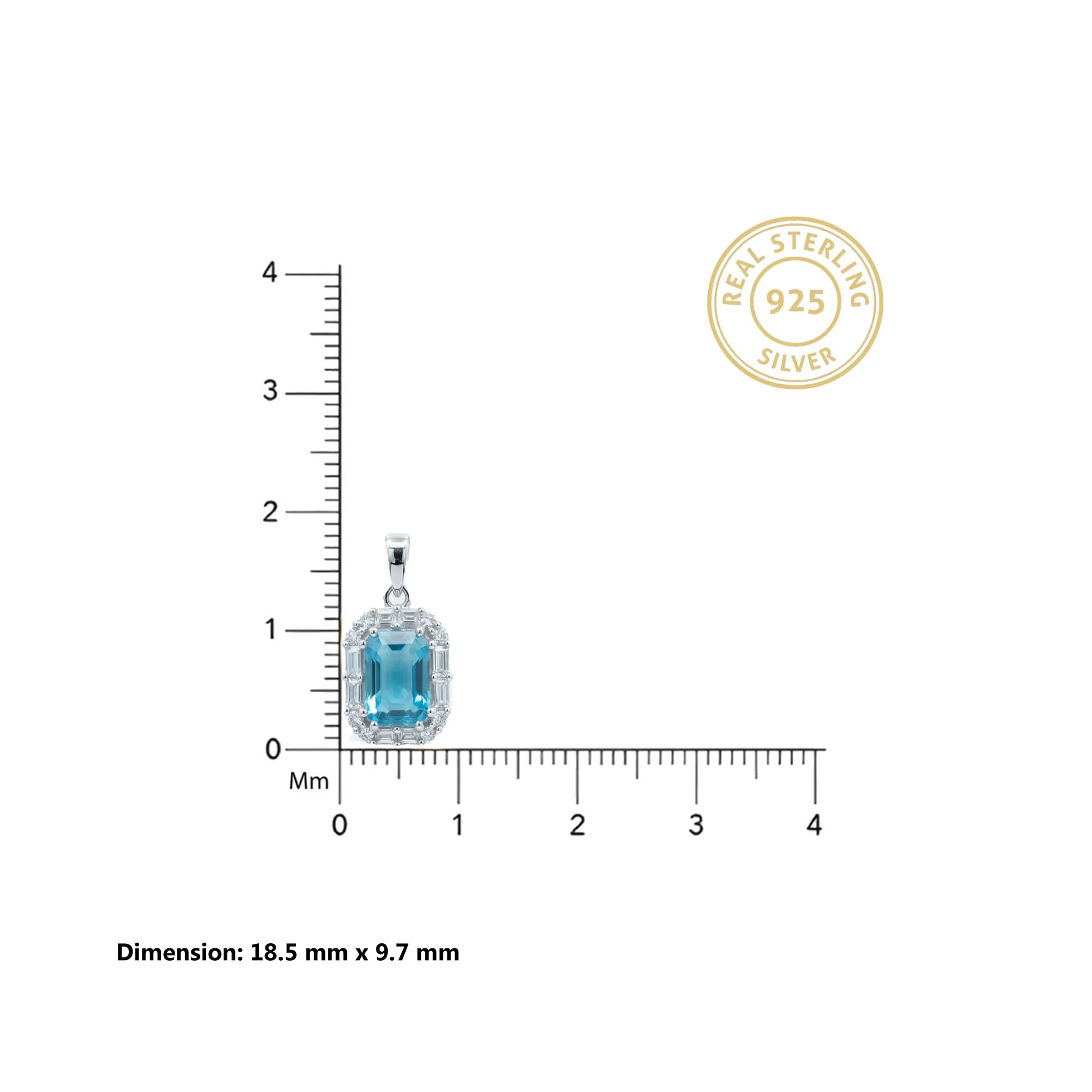 Aqua Halo Emerald Pendant