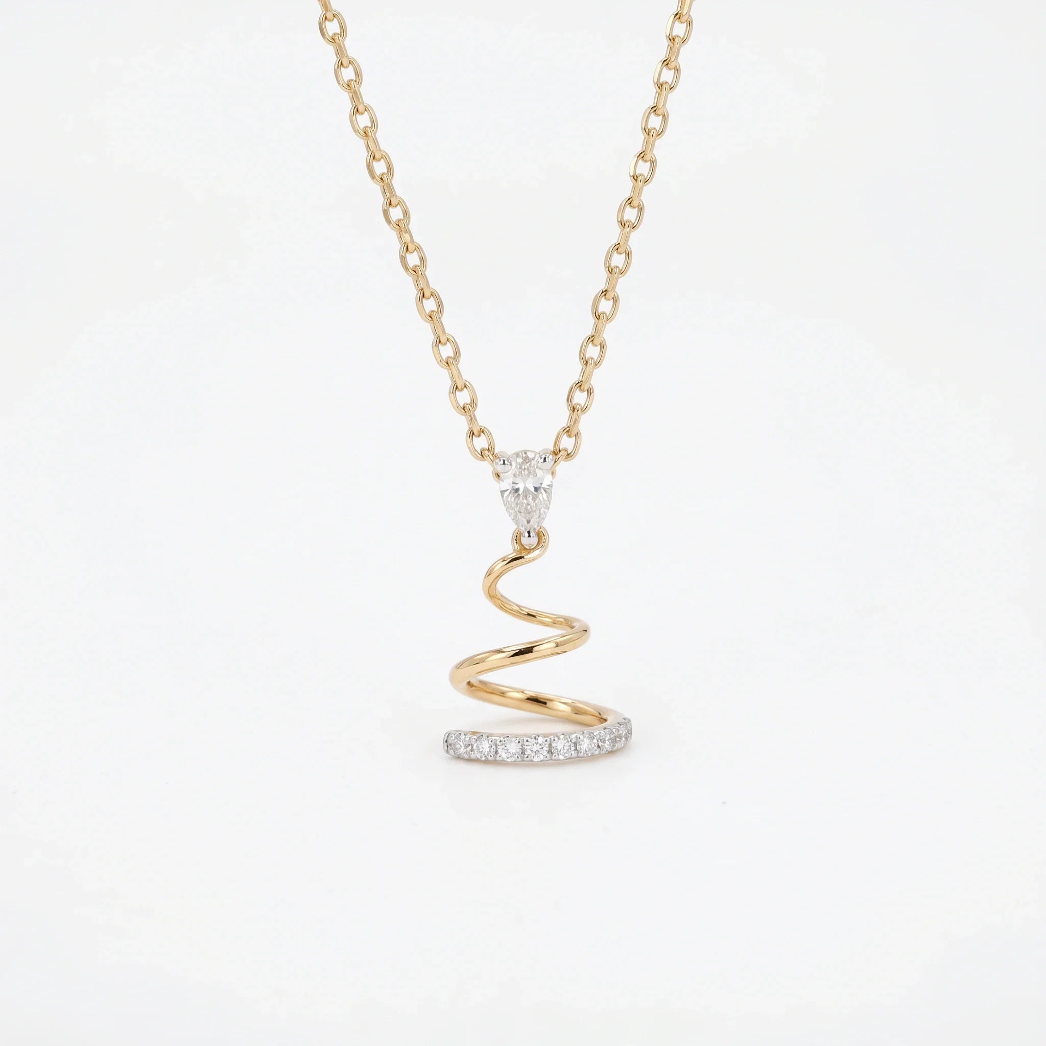 Gold Spiral Drop Pendant