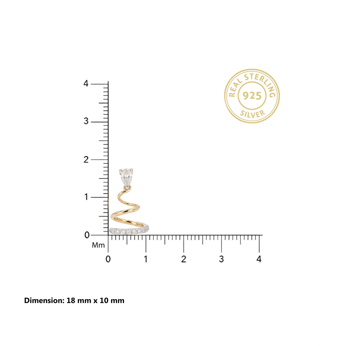 Gold Spiral Drop Pendant