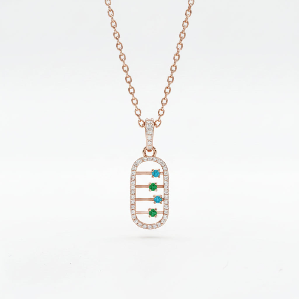Gold Halo Bar Pendant
