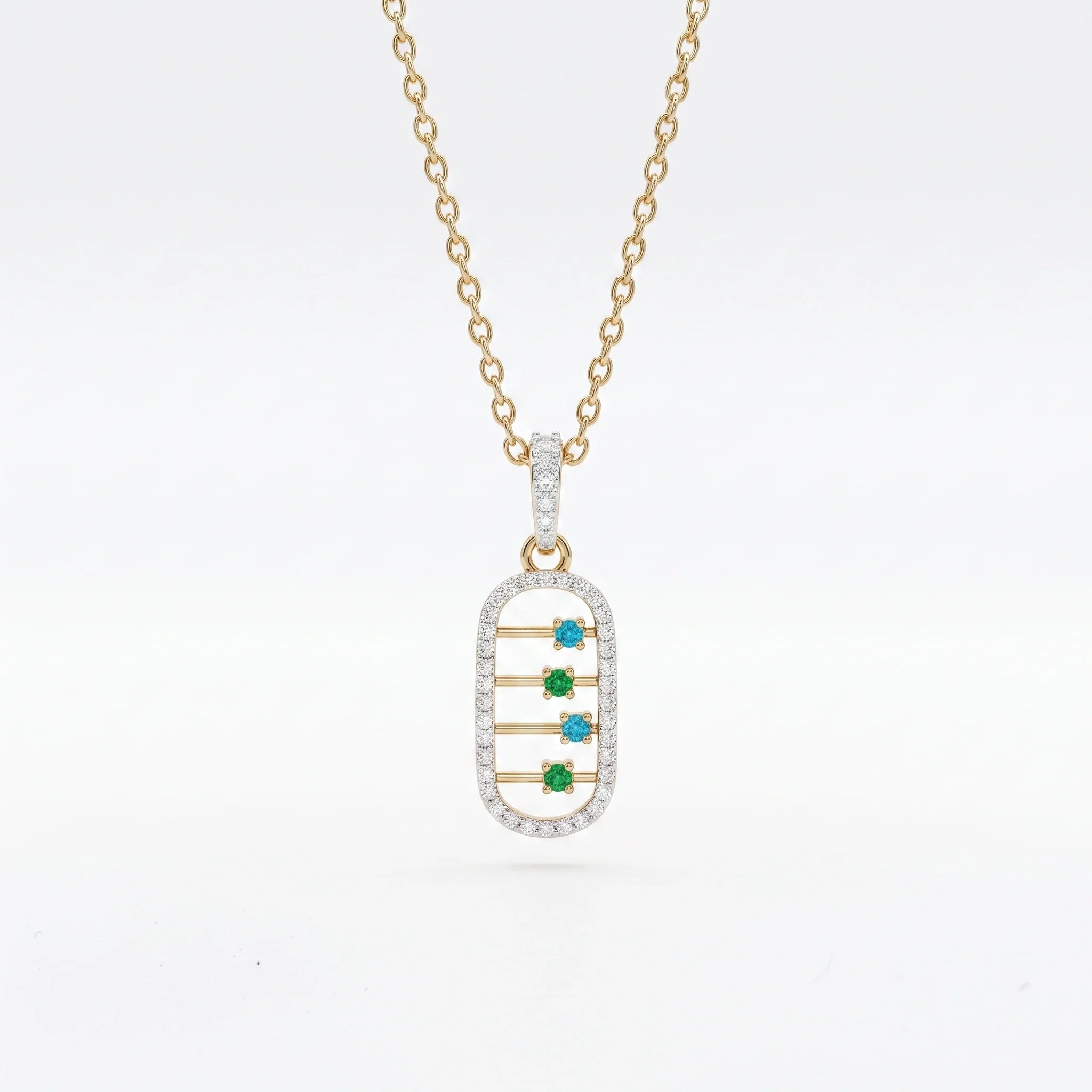 Gold Halo Bar Pendant