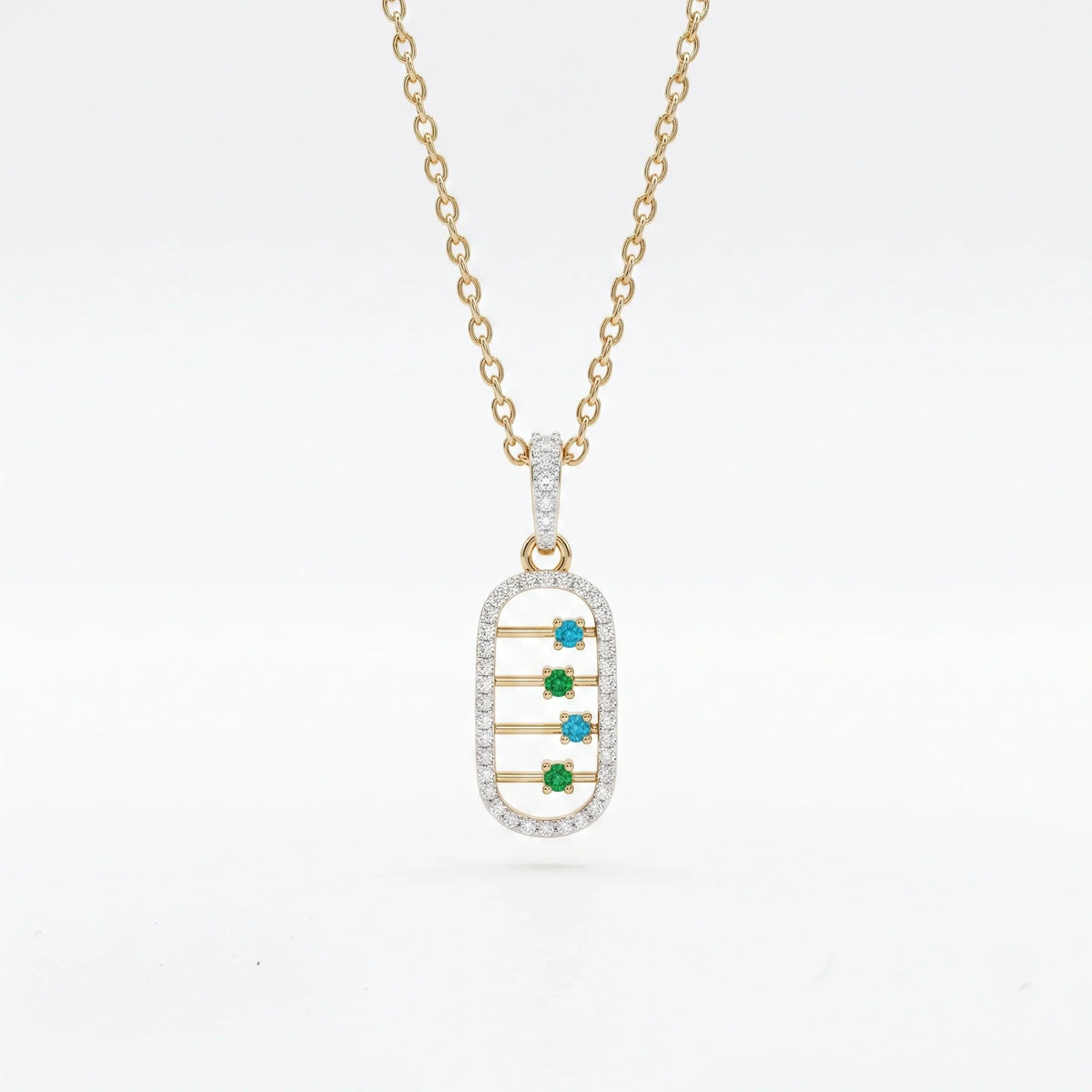 Gold Halo Bar Pendant