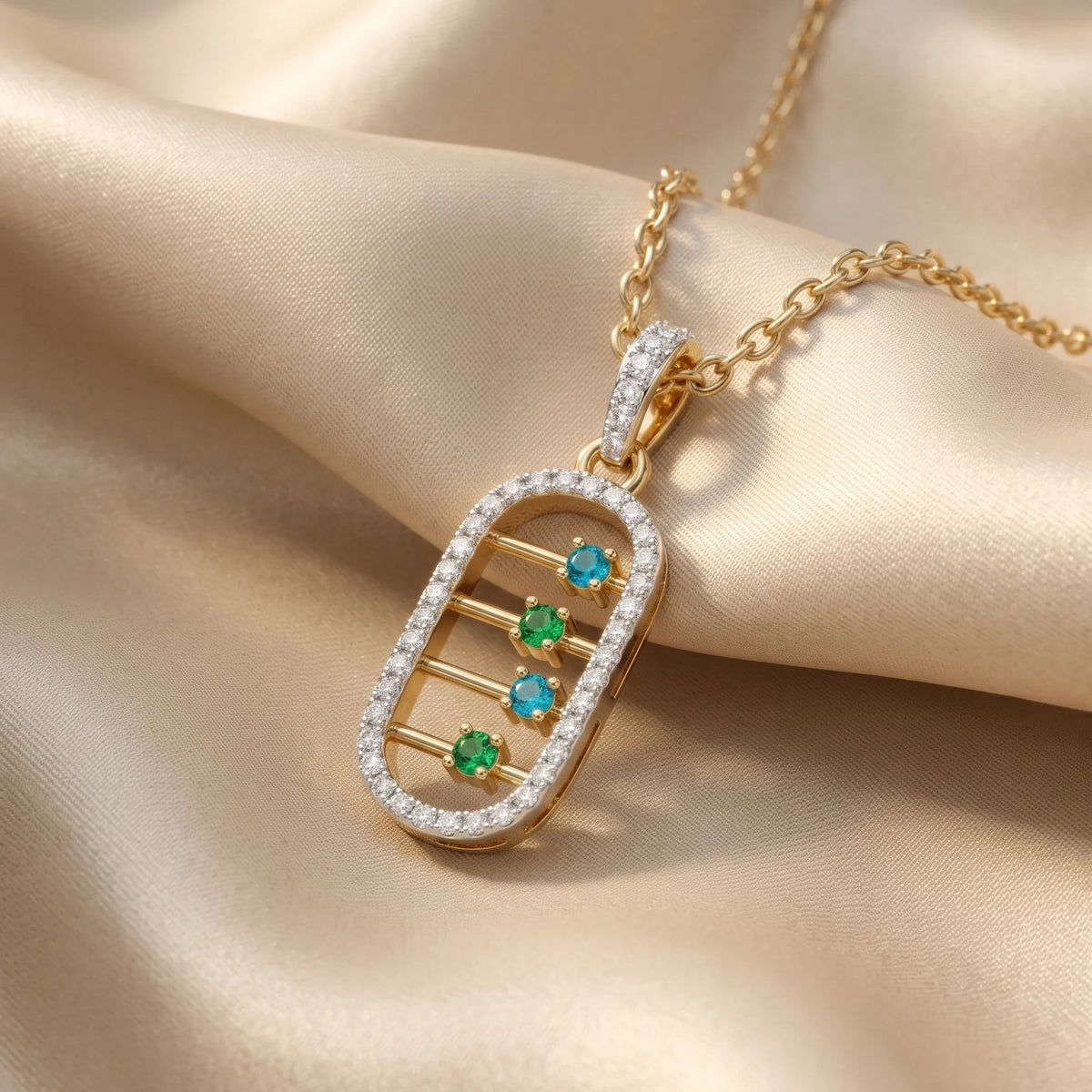 Gold Halo Bar Pendant