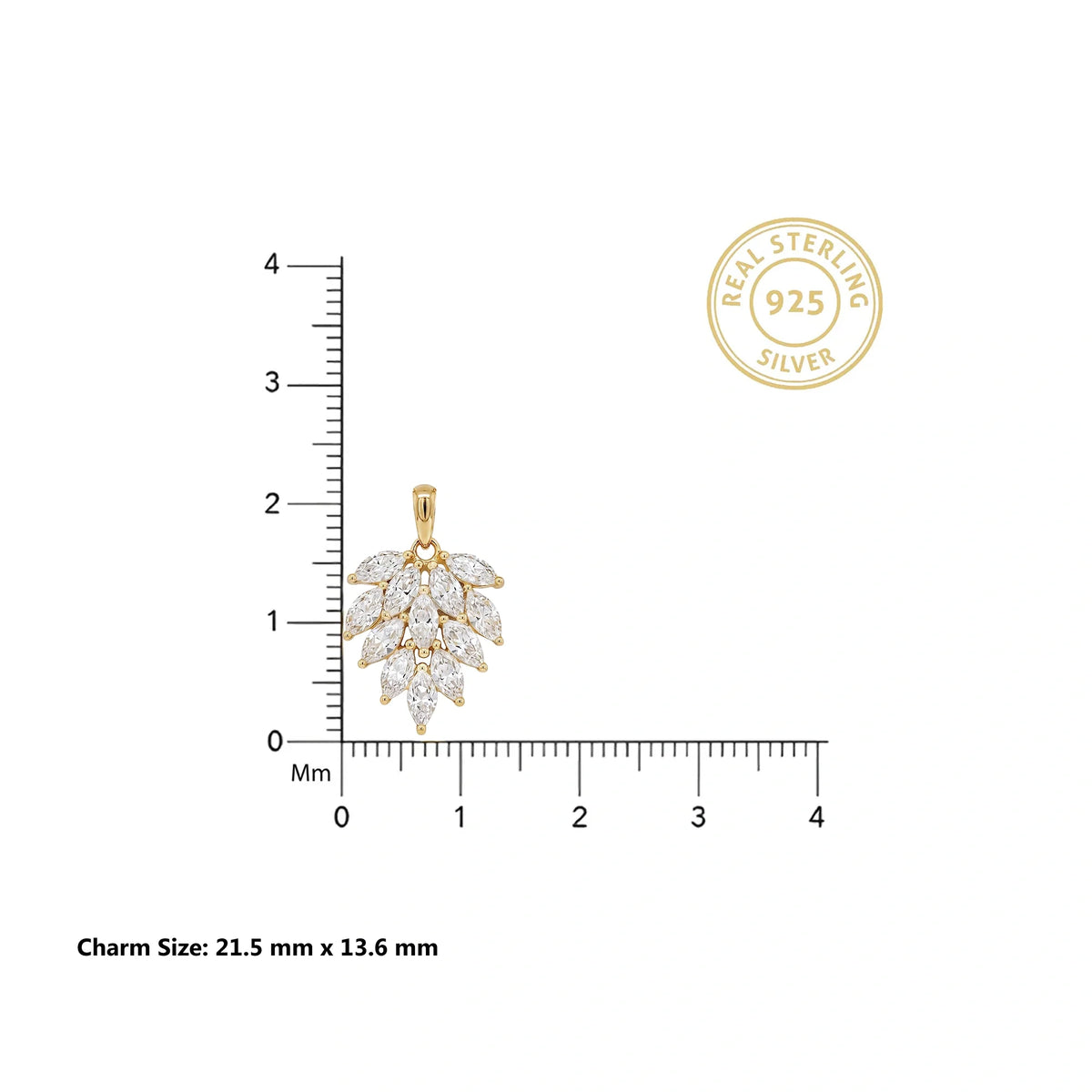 Gold Marquise Leaf Pendant