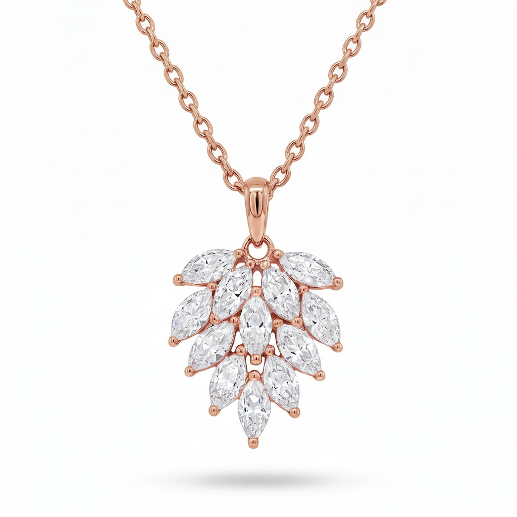Gold Marquise Leaf Pendant