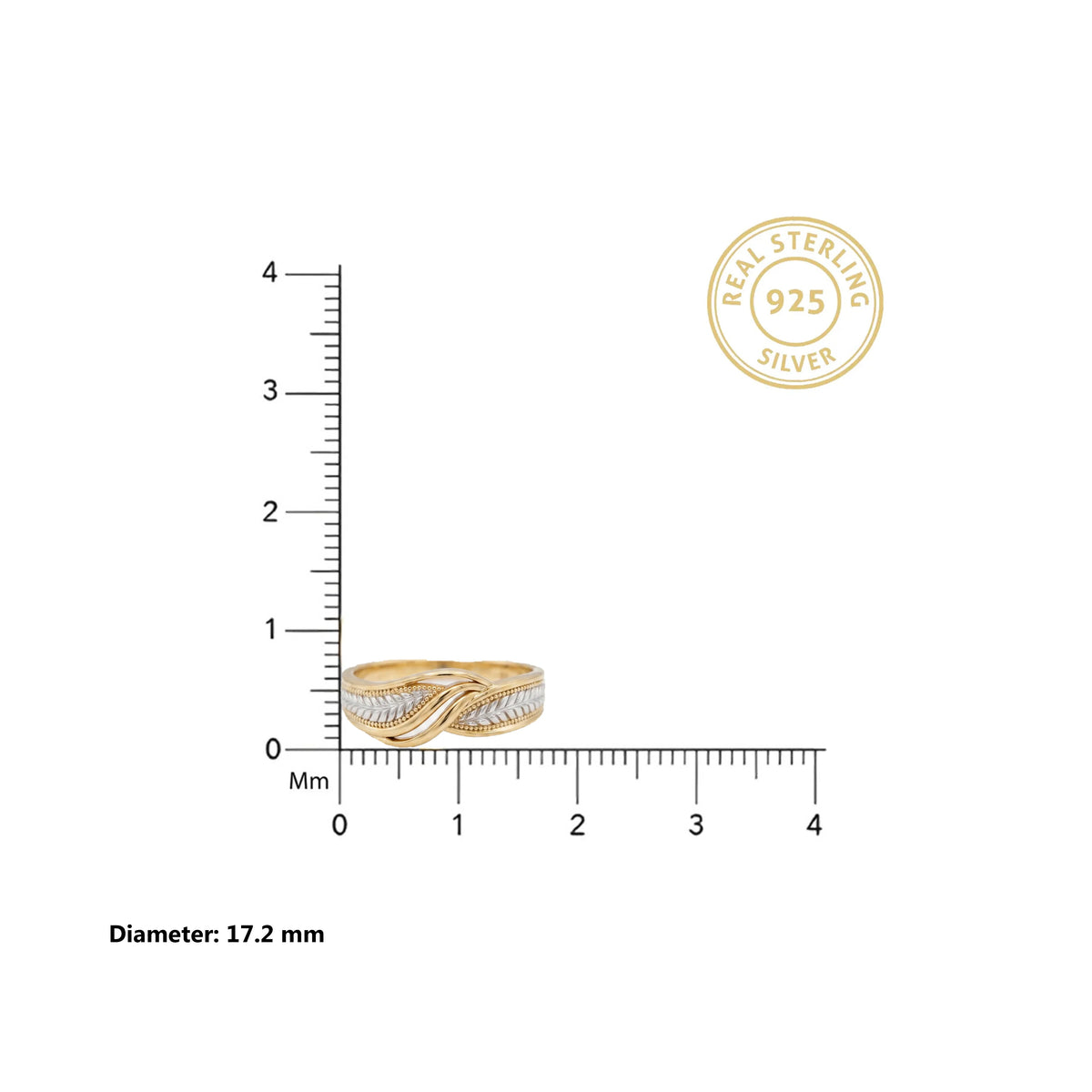 Gold Leaf Bypass Ring