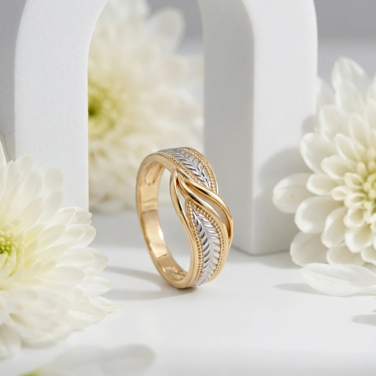 Gold Leaf Bypass Ring
