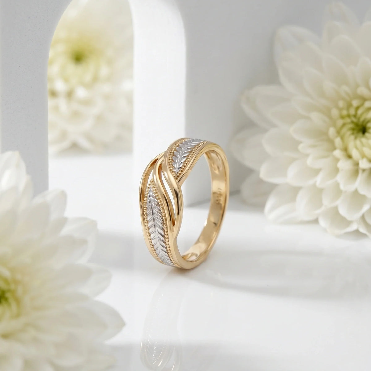Gold Leaf Bypass Ring