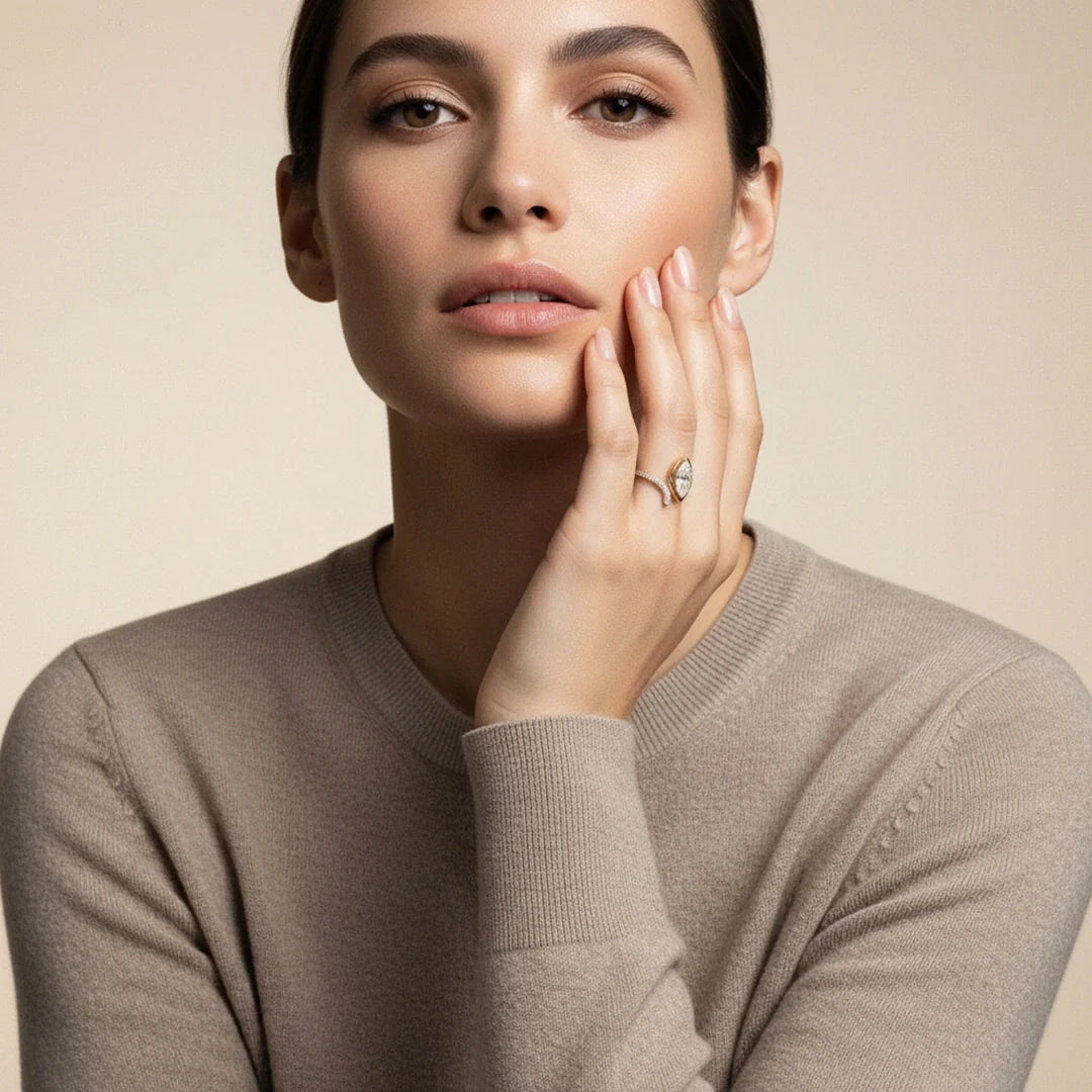 Marquise Solitaire Open Ring
