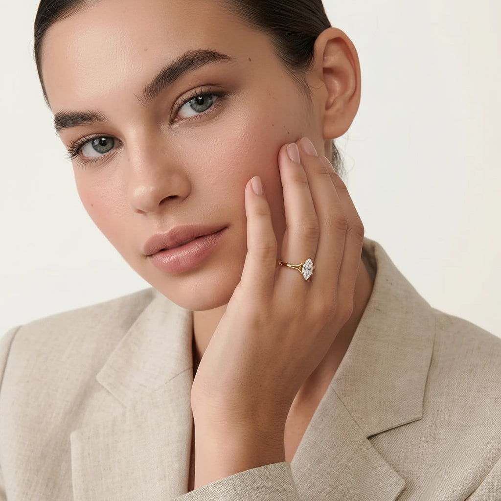 Tulip Marquise Solitaire Ring