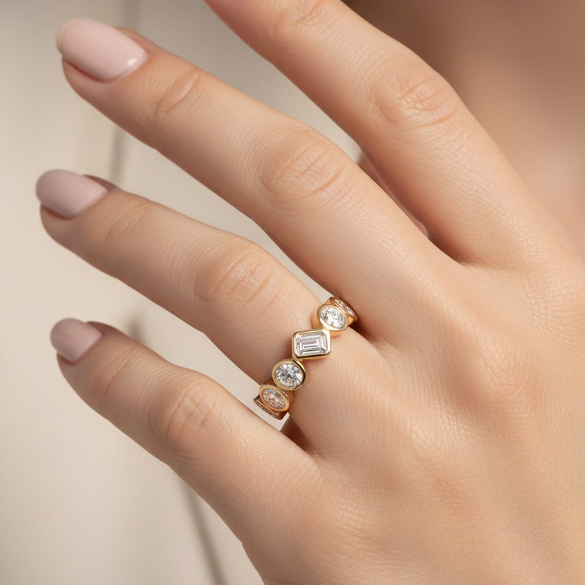 Gold Mosaic Band Ring