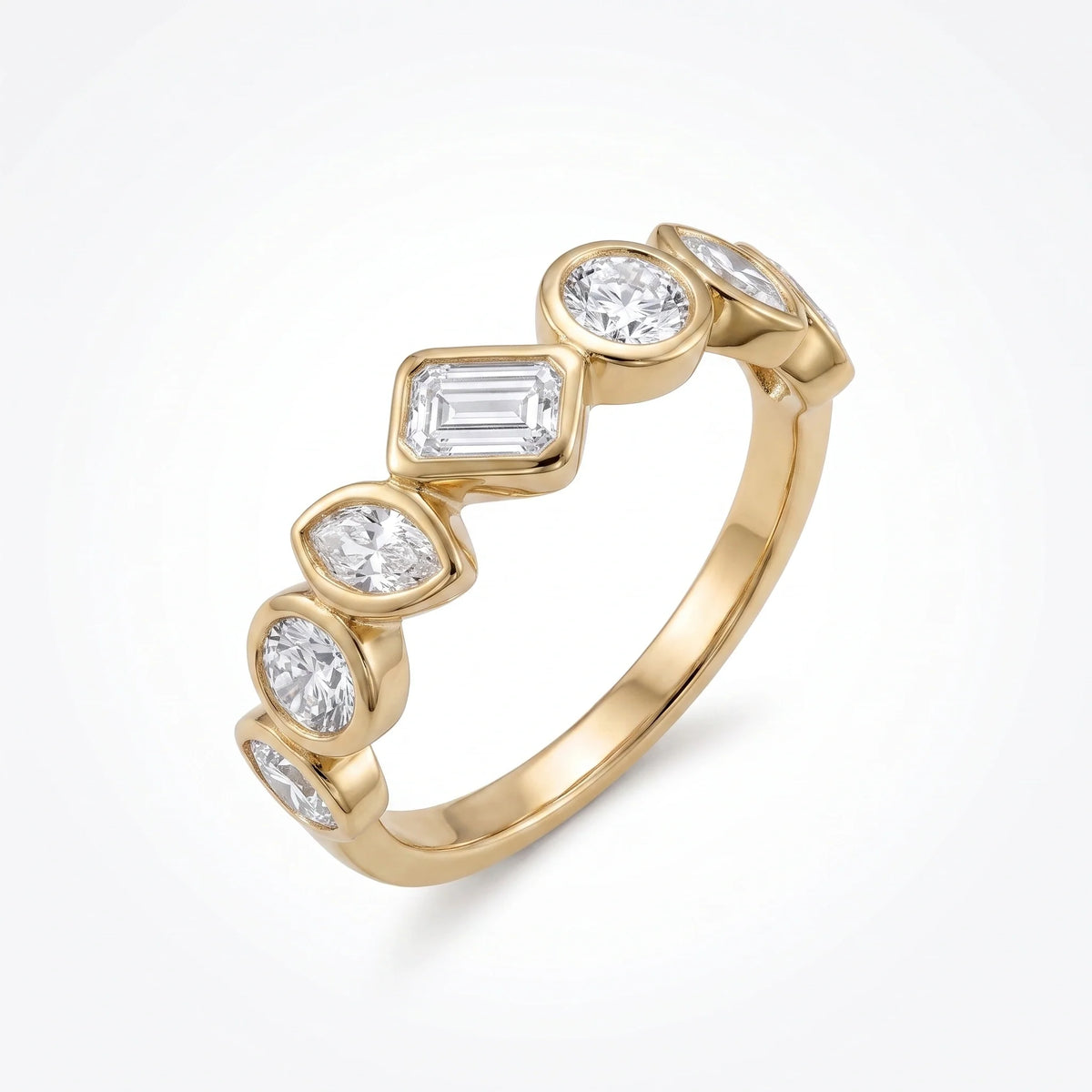 Gold Mosaic Band Ring