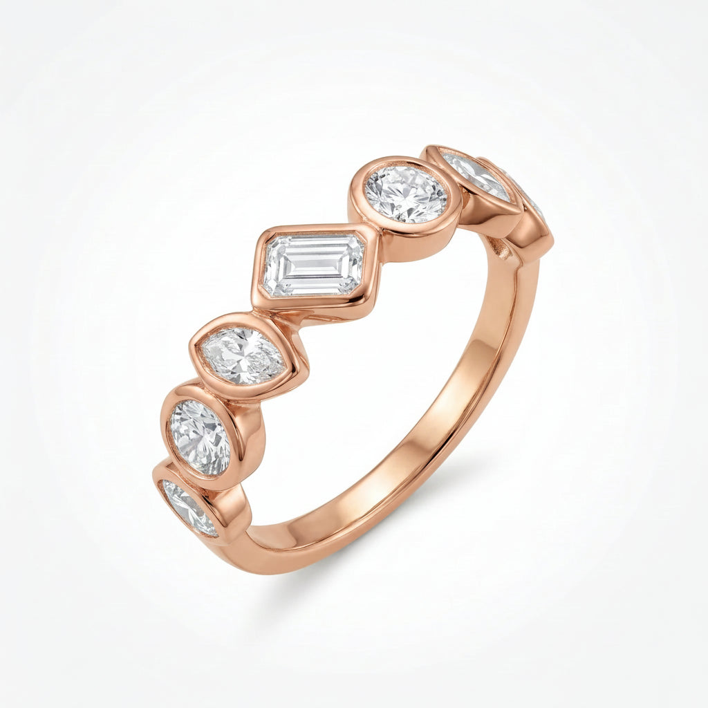Gold Mosaic Band Ring