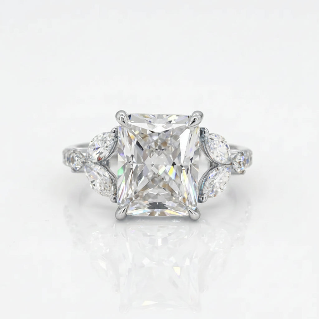 Radiant Crown Solitaire Ring