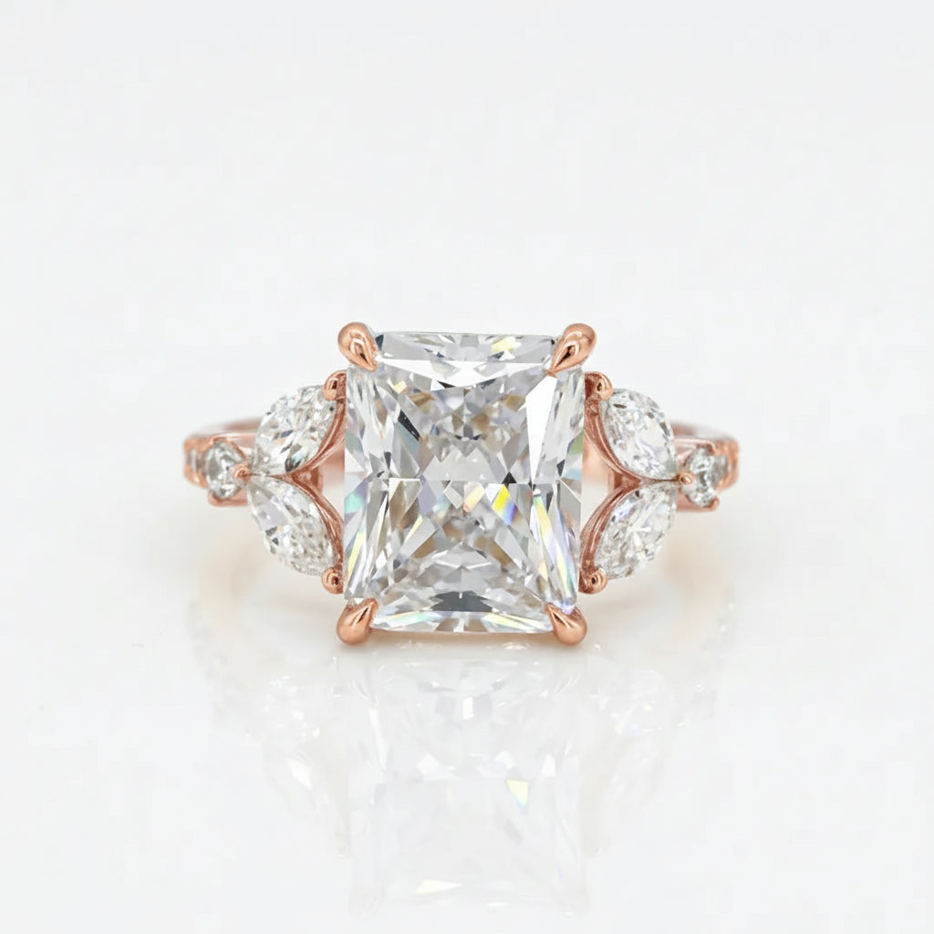 Radiant Crown Solitaire Ring
