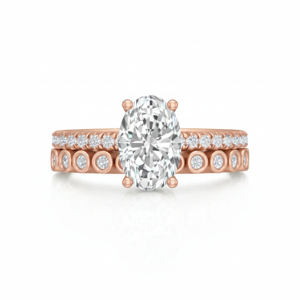 Oval Solitaire Stack Ring